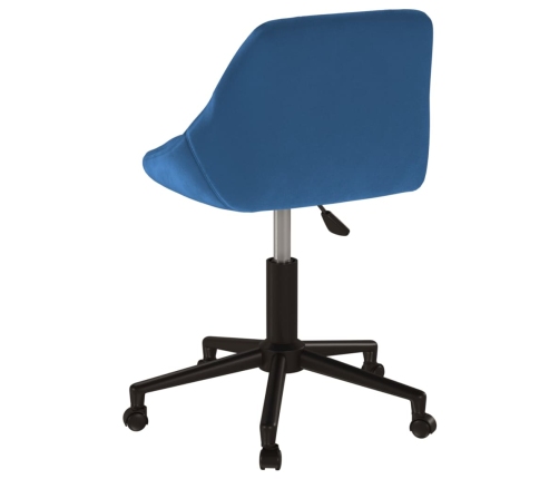 Silla de comedor giratoria de terciopelo azul