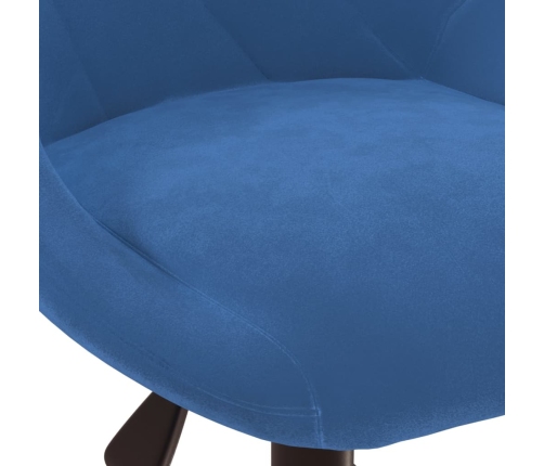 Silla de comedor giratoria de terciopelo azul