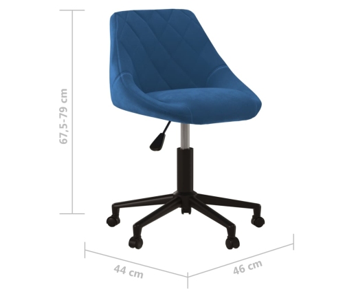 Silla de comedor giratoria de terciopelo azul