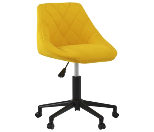 Silla de comedor giratoria de terciopelo amarillo mostaza