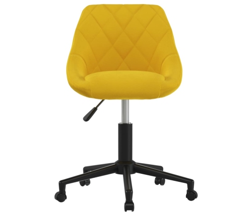 Silla de comedor giratoria de terciopelo amarillo mostaza