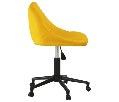 Silla de comedor giratoria de terciopelo amarillo mostaza