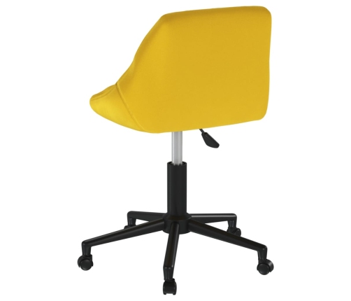 Silla de comedor giratoria de terciopelo amarillo mostaza