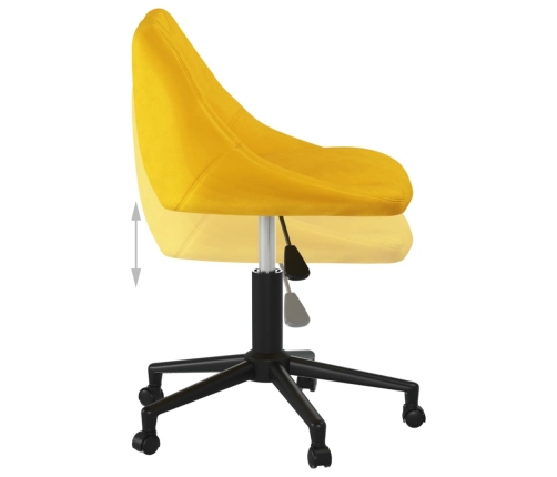 Silla de comedor giratoria de terciopelo amarillo mostaza