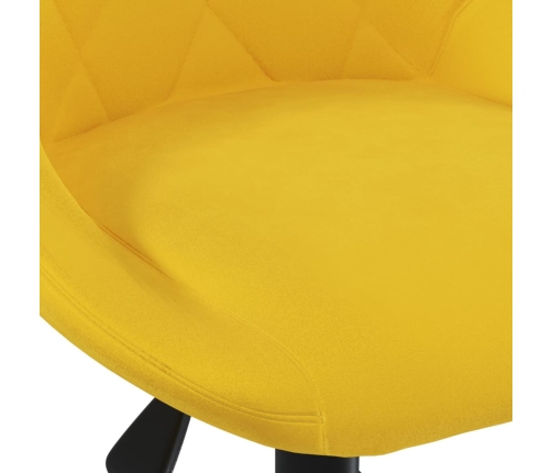 Silla de comedor giratoria de terciopelo amarillo mostaza