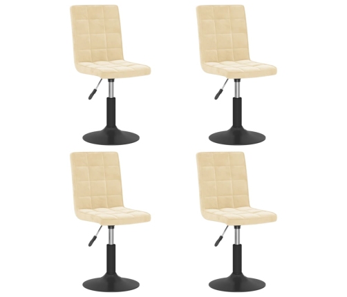 Sillas de comedor giratorias 4 unidades terciopelo crema