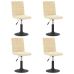 Sillas de comedor giratorias 4 unidades terciopelo crema