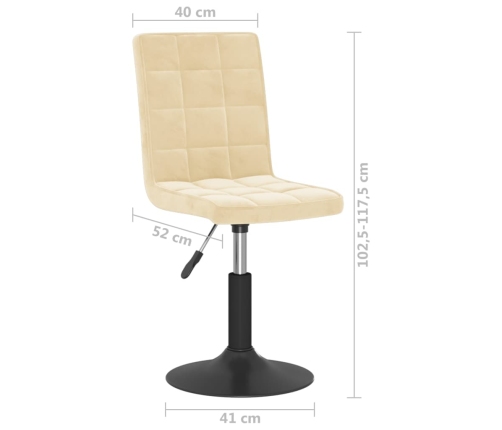 Sillas de comedor giratorias 4 unidades terciopelo crema