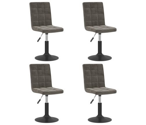 Sillas de comedor giratorias 4 unidades terciopelo gris oscuro