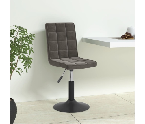 Sillas de comedor giratorias 4 unidades terciopelo gris oscuro