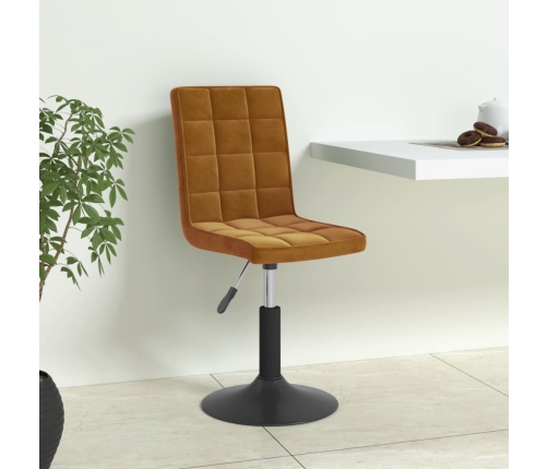 Sillas de comedor giratorias 6 uds terciopelo marrón
