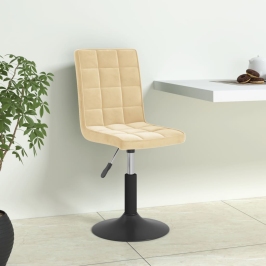 Sillas de comedor giratorias 6 unidades terciopelo crema