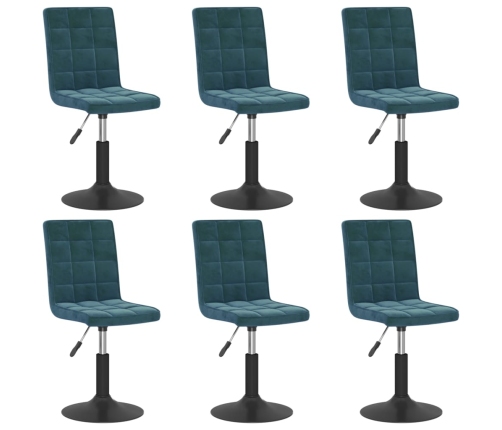 Sillas de comedor giratorias 6 uds terciopelo azul
