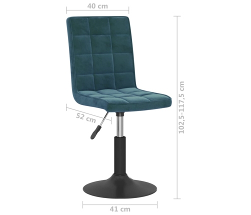 Sillas de comedor giratorias 6 uds terciopelo azul