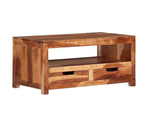 Mesa de centro de madera maciza de acacia 84x49x40 cm