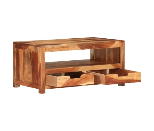 Mesa de centro de madera maciza de acacia 84x49x40 cm