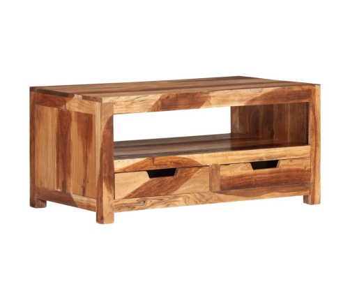 Mesa de centro de madera maciza de acacia 84x49x40 cm