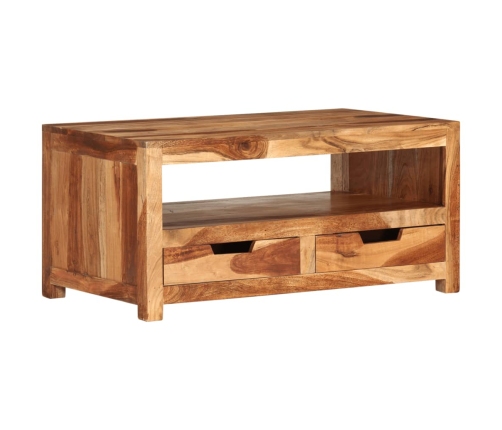 Mesa de centro de madera maciza de acacia 84x49x40 cm