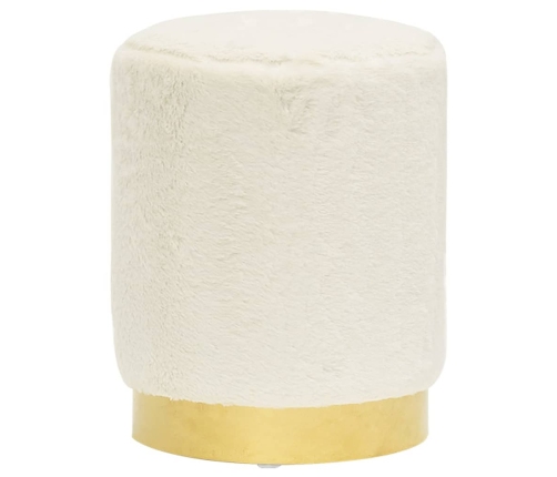 Hocker redondo blanco peluche