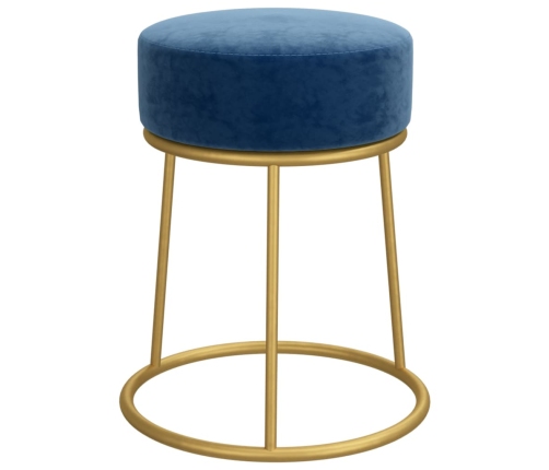 Hocker redondo azul terciopelo