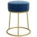 Hocker redondo azul terciopelo