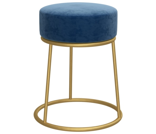 Hocker redondo azul terciopelo