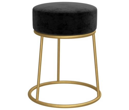 Hocker redondo negro terciopelo