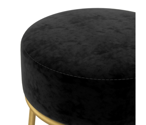 Hocker redondo negro terciopelo