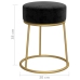 Hocker redondo negro terciopelo