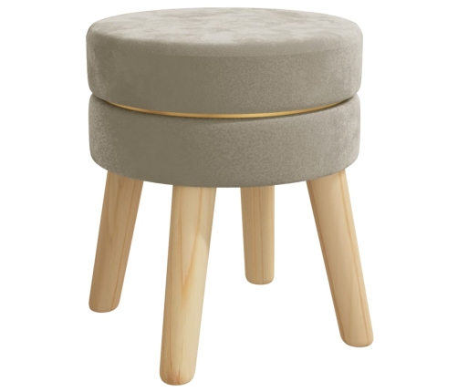 Hocker redondo gris oscuro terciopelo