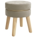 Hocker redondo gris oscuro terciopelo