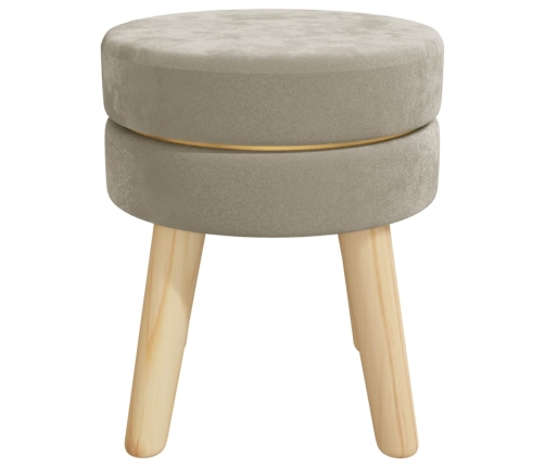 Hocker redondo gris oscuro terciopelo