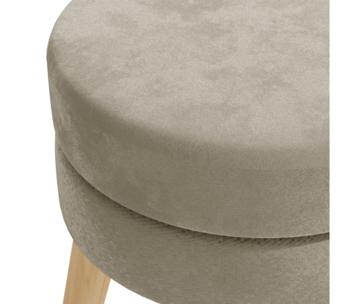 Hocker redondo gris oscuro terciopelo