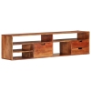 Mueble de TV de madera maciza de acacia 140x30x35 cm