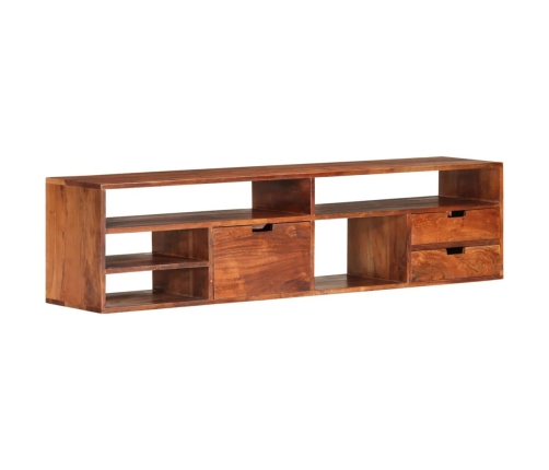 Mueble de TV de madera maciza de acacia 140x30x35 cm