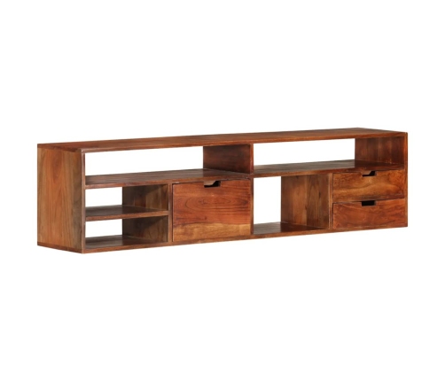 Mueble de TV de madera maciza de acacia 140x30x35 cm