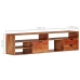 Mueble de TV de madera maciza de acacia 140x30x35 cm