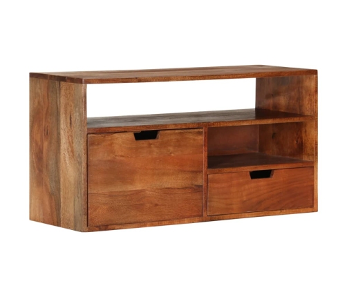 Mueble de TV de madera maciza de acacia 80x30x42 cm