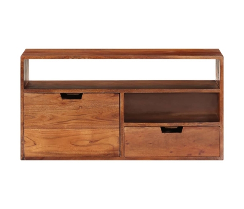 Mueble de TV de madera maciza de acacia 80x30x42 cm