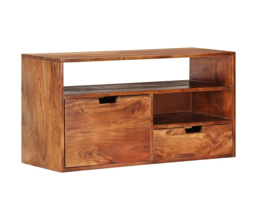 Mueble de TV de madera maciza de acacia 80x30x42 cm