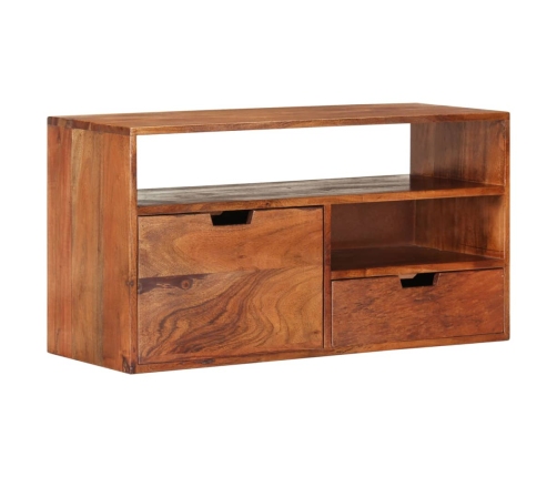 Mueble de TV de madera maciza de acacia 80x30x42 cm