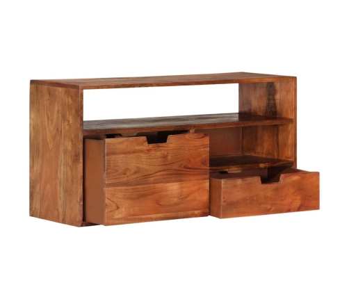 Mueble de TV de madera maciza de acacia 80x30x42 cm