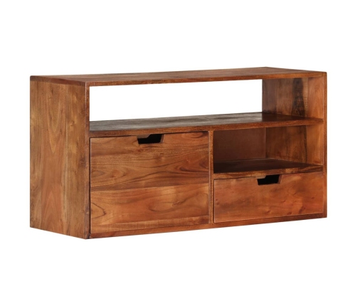 Mueble de TV de madera maciza de acacia 80x30x42 cm