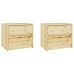 Mesitas de noche 2 uds madera maciza de abeto 40x30,5x35,5 cm