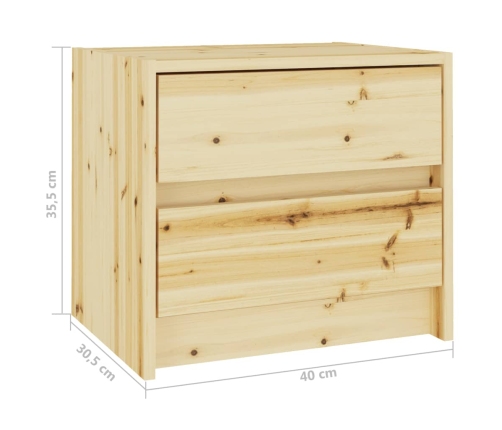 Mesitas de noche 2 uds madera maciza de abeto 40x30,5x35,5 cm