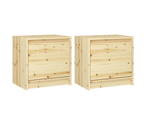 Mesitas de noche 2 uds madera maciza de abeto 40x30,5x40 cm