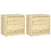 Mesitas de noche 2 uds madera maciza de abeto 40x30,5x40 cm