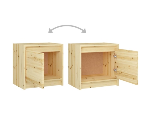 Mesitas de noche 2 uds madera maciza de abeto 40x30,5x40 cm