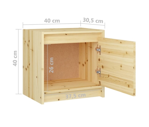 Mesitas de noche 2 uds madera maciza de abeto 40x30,5x40 cm