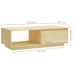 Mesa de centro de madera maciza de pino 110x50x33,5 cm